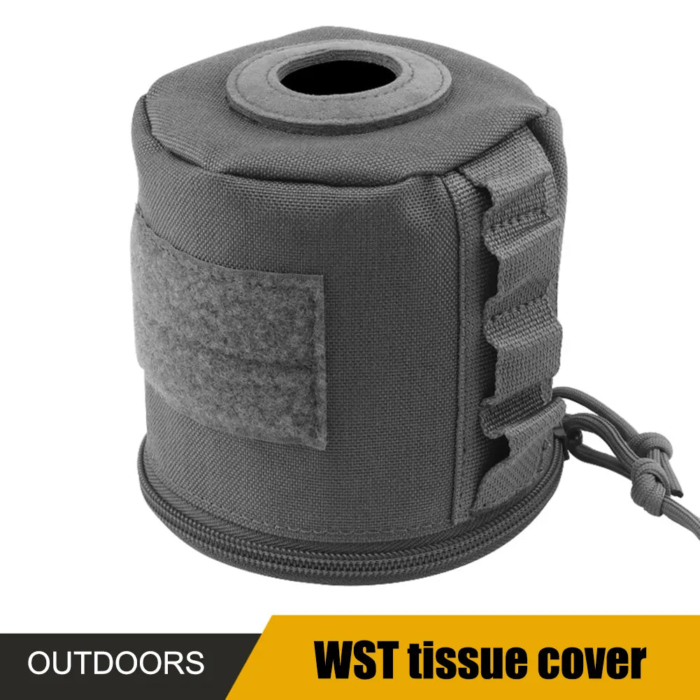 Molle Roll Paper Storage Bag Outdoor Tactical Military Tissue Case Toilet Roll Paper Storage Holder for Camping Outdoor Tools