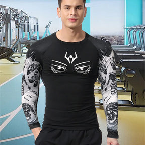 Anime Jujutsu Kaisen Compression T Shirt Men 3D Print Sukuna Breathable Football Fitness Tight Sportswear Quick Dry Riding Tops