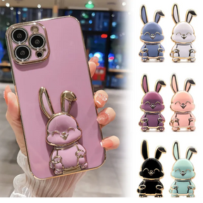 Foldable Finger Ring Holder Cartoon Rabbit Ring Bracket 3D For Cell Phone Back Sticker Pad Bracket Support IPhone Xiaomi Samsung