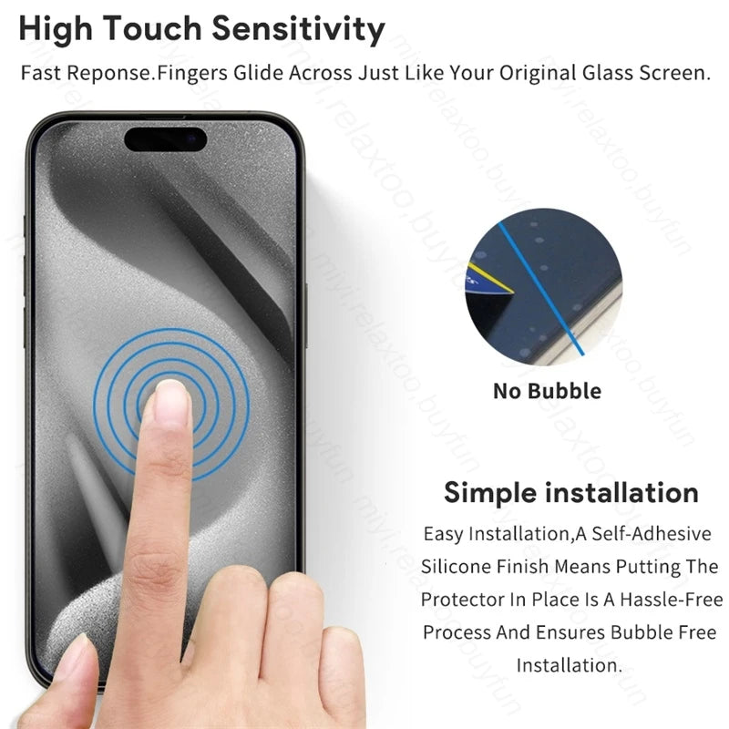 2To1 Tempered Glass Screen Protector For Iphone 15 Pro 3D Camera Protective Glass Iphone15 I Phone 15 ProMax Pro Max Plus Glass