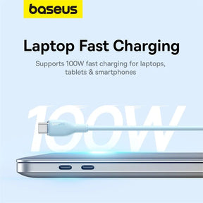 Baseus PD 100W USB C Cable For iPhone 15 Fast Charging Cable For Samsung Xiaomi Huawei Macbook Data Wire Charging Cable Soft TPE