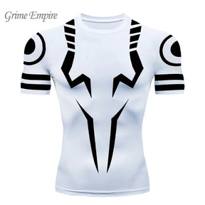 Anime Jujutsu Kaisen Compression T Shirt Men 3D Print Sukuna Breathable Football Fitness Tight Sportswear Quick Dry Riding Tops