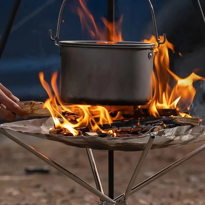 Stainless Steel Brackets Mesh Fire Pit Portable Outdoor Fire Pit Foldable Camping Fire Barbecue Metal Stand