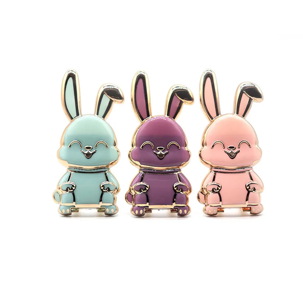 Foldable Finger Ring Holder Cartoon Rabbit Ring Bracket 3D For Cell Phone Back Sticker Pad Bracket Support IPhone Xiaomi Samsung