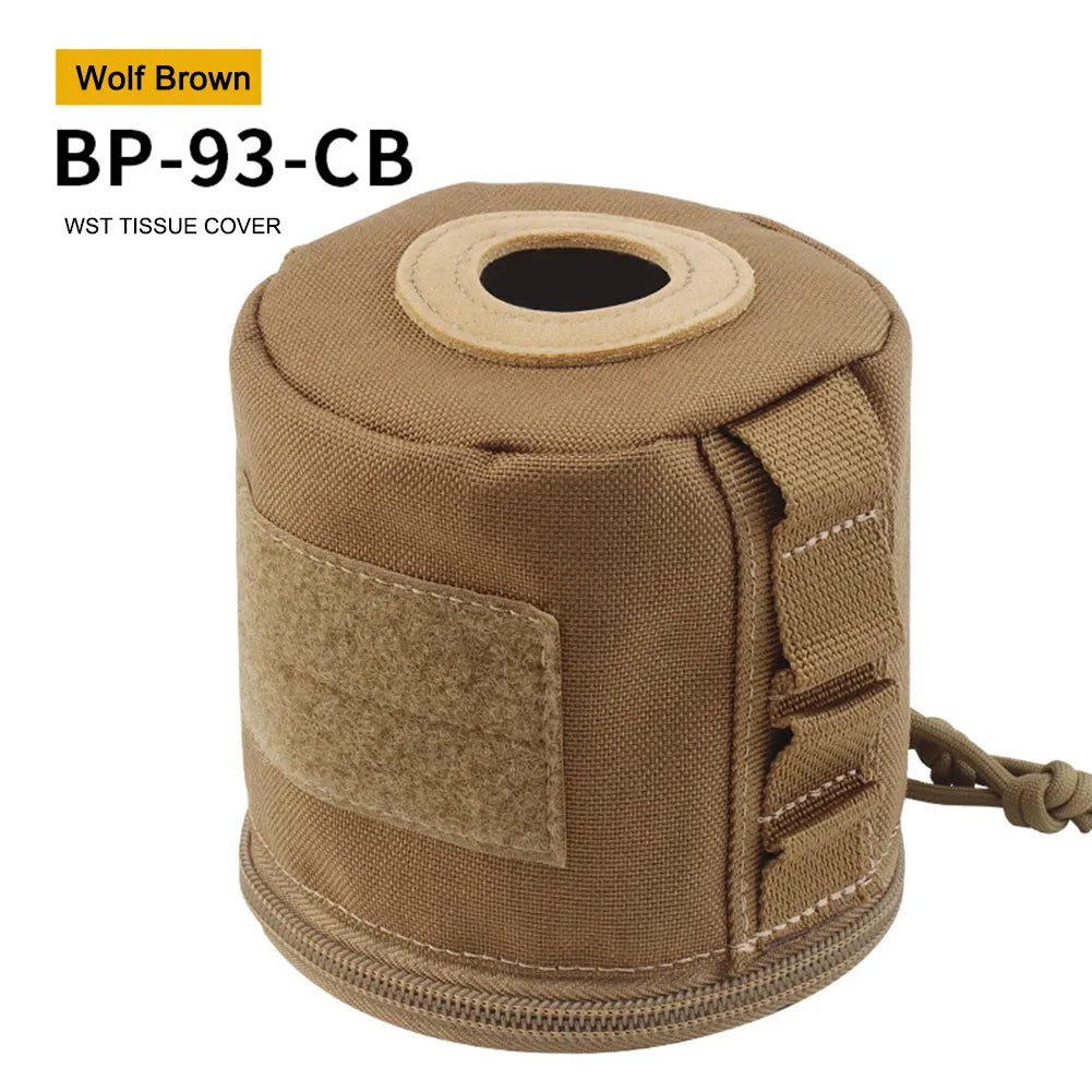 Molle Roll Paper Storage Bag Outdoor Tactical Military Tissue Case Toilet Roll Paper Storage Holder for Camping Outdoor Tools