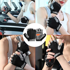 Men Women Gym Gloves Weightlifting Fitness Training Non Slip Palm Protector Breathable Fingerless Bike Bicycle Cycling Gloves