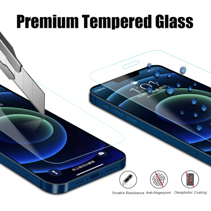 2PCS 3D HD Clear Anti Shock Phone Tempered Glass Screen Protector For iPhone 12 11 15 13 14 Pro Max X XR XS Max 7 8Plus