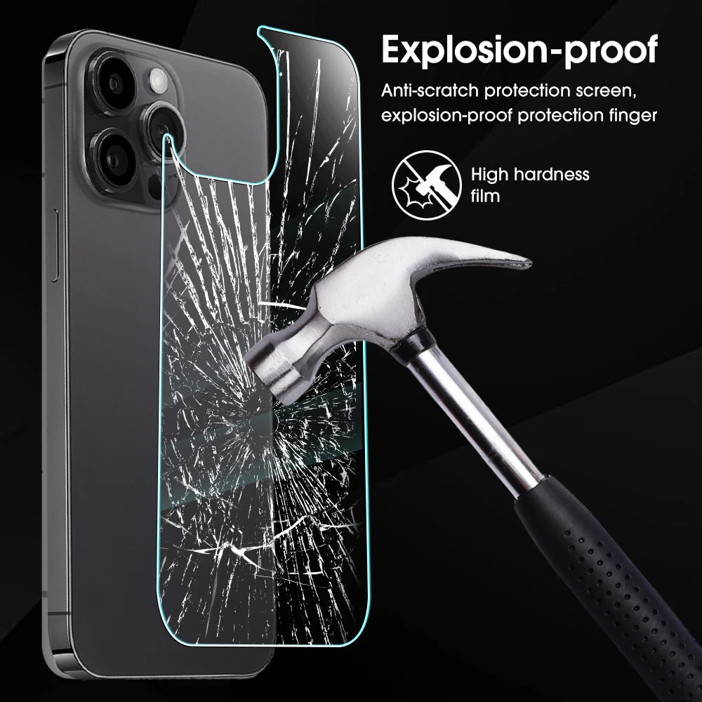 1/4Pcs for iPhone 15 Pro Back Screen Protector 9H Hardness Anti-Scratch Tempered Glass Back Film For iPhone 15 Pro Max 15Plus