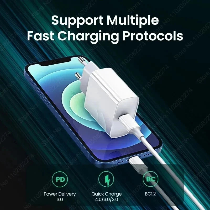 PD 35W Fast Charger For iPhone 15 11 12 13 14 Pro Max USB C Charger X XR XS Max Fast Charging USB Type-C Cable Phone Accessories