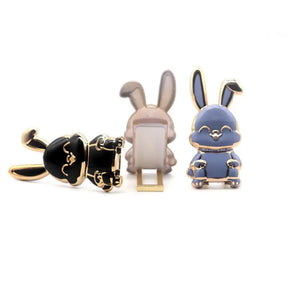 Foldable Finger Ring Holder Cartoon Rabbit Ring Bracket 3D For Cell Phone Back Sticker Pad Bracket Support IPhone Xiaomi Samsung