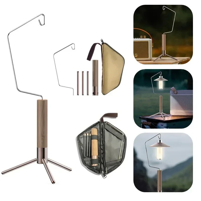 BATOT  2023 Portable Camping Hanging Rack Camping Light Table Stand Outdoor Camp Tent Lantern Hanging Stand Foldable Lamp Stand