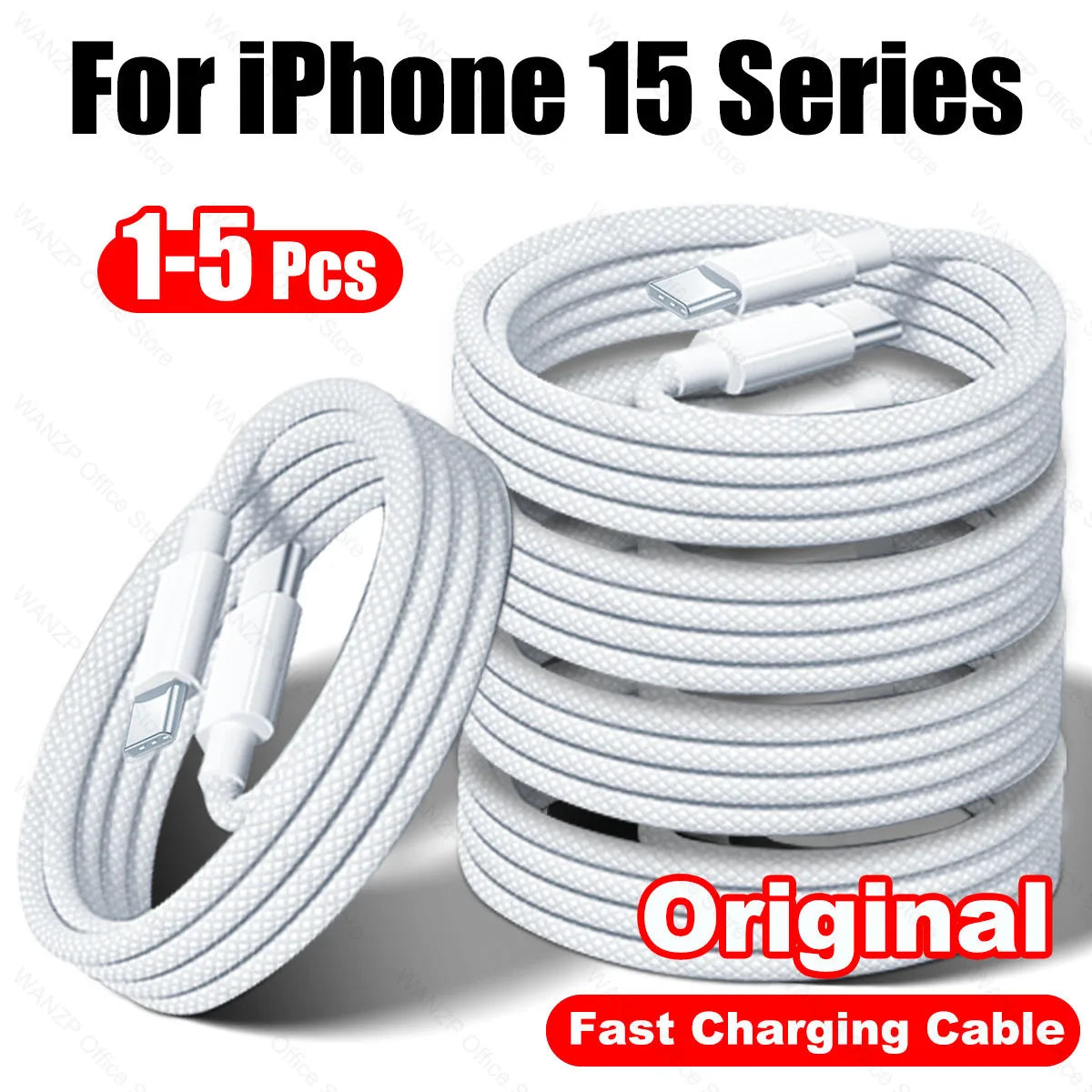 5-1pcs 35W Original Fast Charge Cable For Apple iPhone 15 Pro Max USB C to Type C Cable For 15 Plus Phone Accessories Data Wire