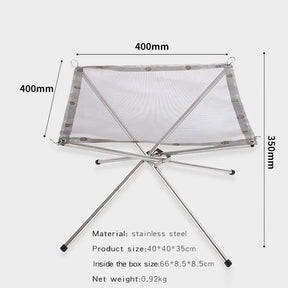 Stainless Steel Brackets Mesh Fire Pit Portable Outdoor Fire Pit Foldable Camping Fire Barbecue Metal Stand